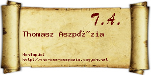 Thomasz Aszpázia névjegykártya